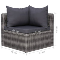 Thumbnail for 8-tlg. Garten-Lounge-Set mit Kissen Poly Rattan Grau