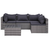 Thumbnail for 9-tlg. Garten-Lounge-Set mit Kissen Poly Rattan Grau