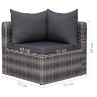 Thumbnail for 9-tlg. Garten-Lounge-Set mit Kissen Poly Rattan Grau