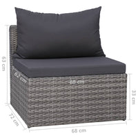 Thumbnail for 9-tlg. Garten-Lounge-Set mit Kissen Poly Rattan Grau