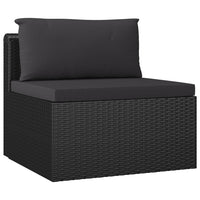 Thumbnail for 9-tlg. Garten-Lounge-Set mit Kissen Poly Rattan Schwarz