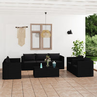 Thumbnail for 9-tlg. Garten-Lounge-Set mit Kissen Poly Rattan Schwarz