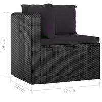 Thumbnail for 10-tlg. Garten-Lounge-Set mit Kissen Poly Rattan Schwarz