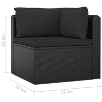 Thumbnail for 10-tlg. Garten-Lounge-Set mit Kissen Poly Rattan Schwarz