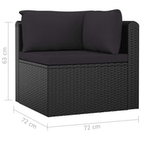 Thumbnail for 7-tlg. Garten-Lounge-Set mit Kissen Poly Rattan Schwarz