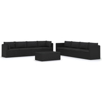 Thumbnail for 9-tlg. Garten-Lounge-Set mit Kissen Poly Rattan Schwarz