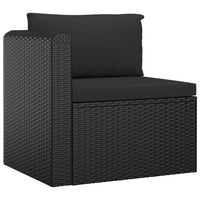 Thumbnail for 9-tlg. Garten-Lounge-Set mit Kissen Poly Rattan Schwarz