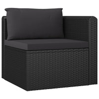 Thumbnail for 9-tlg. Garten-Lounge-Set mit Kissen Poly Rattan Schwarz