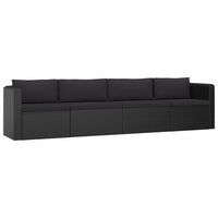 Thumbnail for 9-tlg. Garten-Lounge-Set mit Kissen Poly Rattan Schwarz