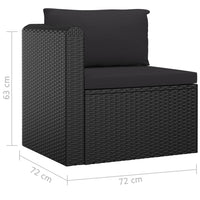 Thumbnail for 9-tlg. Garten-Lounge-Set mit Kissen Poly Rattan Schwarz
