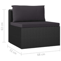 Thumbnail for 9-tlg. Garten-Lounge-Set mit Kissen Poly Rattan Schwarz