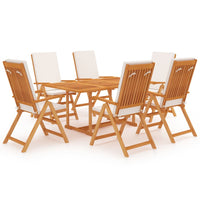 Thumbnail for 7-tlg. Garten-Essgruppe mit Kissen Massivholz Teak