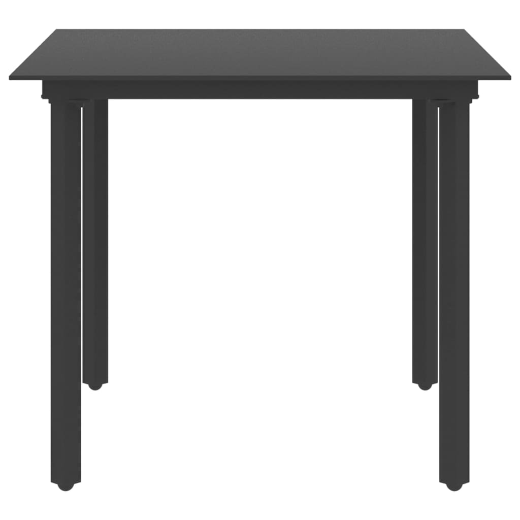 3-tlg. Garten-Essgruppe PVC Rattan Schwarz