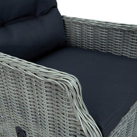 Thumbnail for 9-tlg. Garten-Essgruppe mit Auflagen Poly Rattan Hellgrau