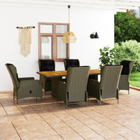 Thumbnail for 7-tlg. Garten-Essgruppe mit Auflagen Poly Rattan Braun