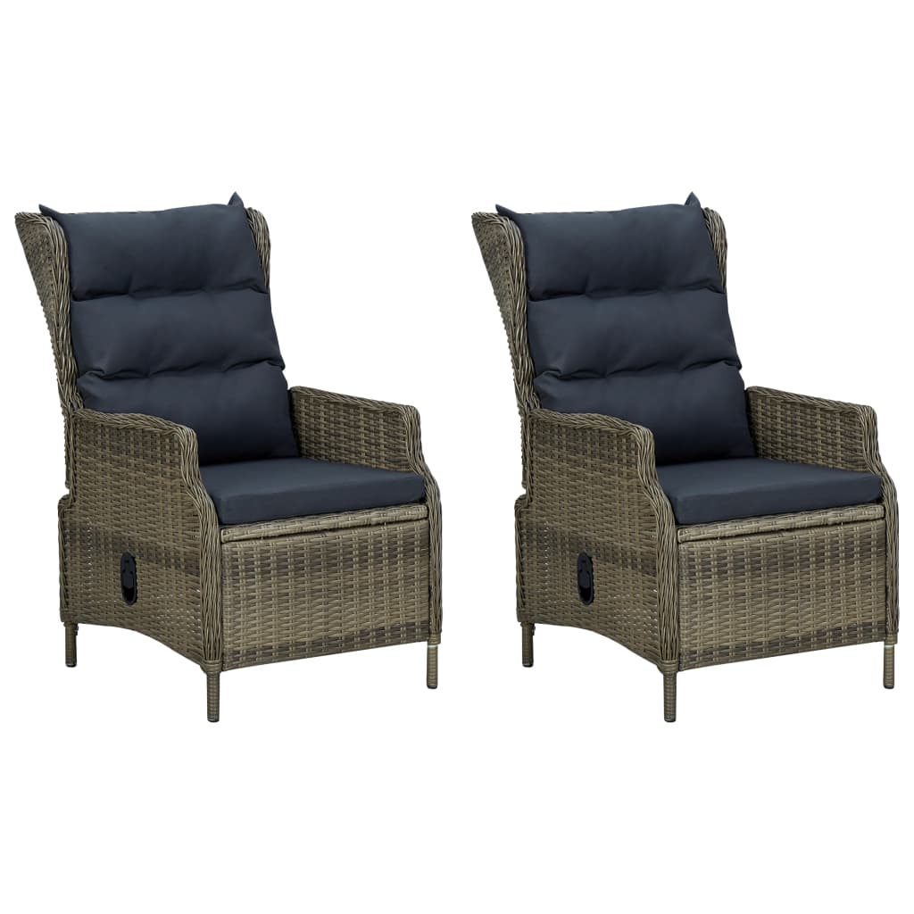 3-tlg. Garten-Lounge-Set mit Auflagen Poly Rattan Braun