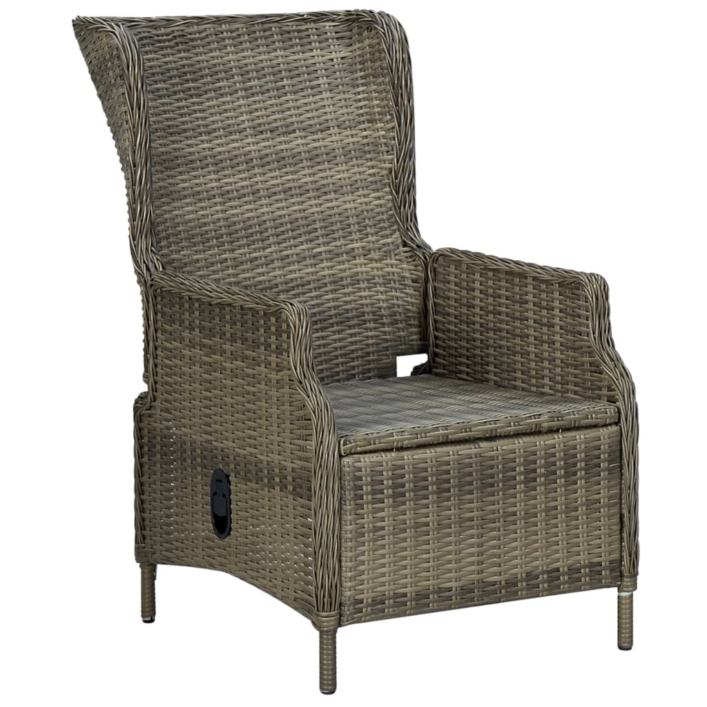 3-tlg. Garten-Lounge-Set mit Auflagen Poly Rattan Braun