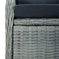 Thumbnail for 9-tlg. Garten-Essgruppe mit Auflagen Poly Rattan Hellgrau