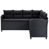 Thumbnail for 6-tlg. Garten-Lounge-Set mit Auflagen Poly Rattan Schwarz