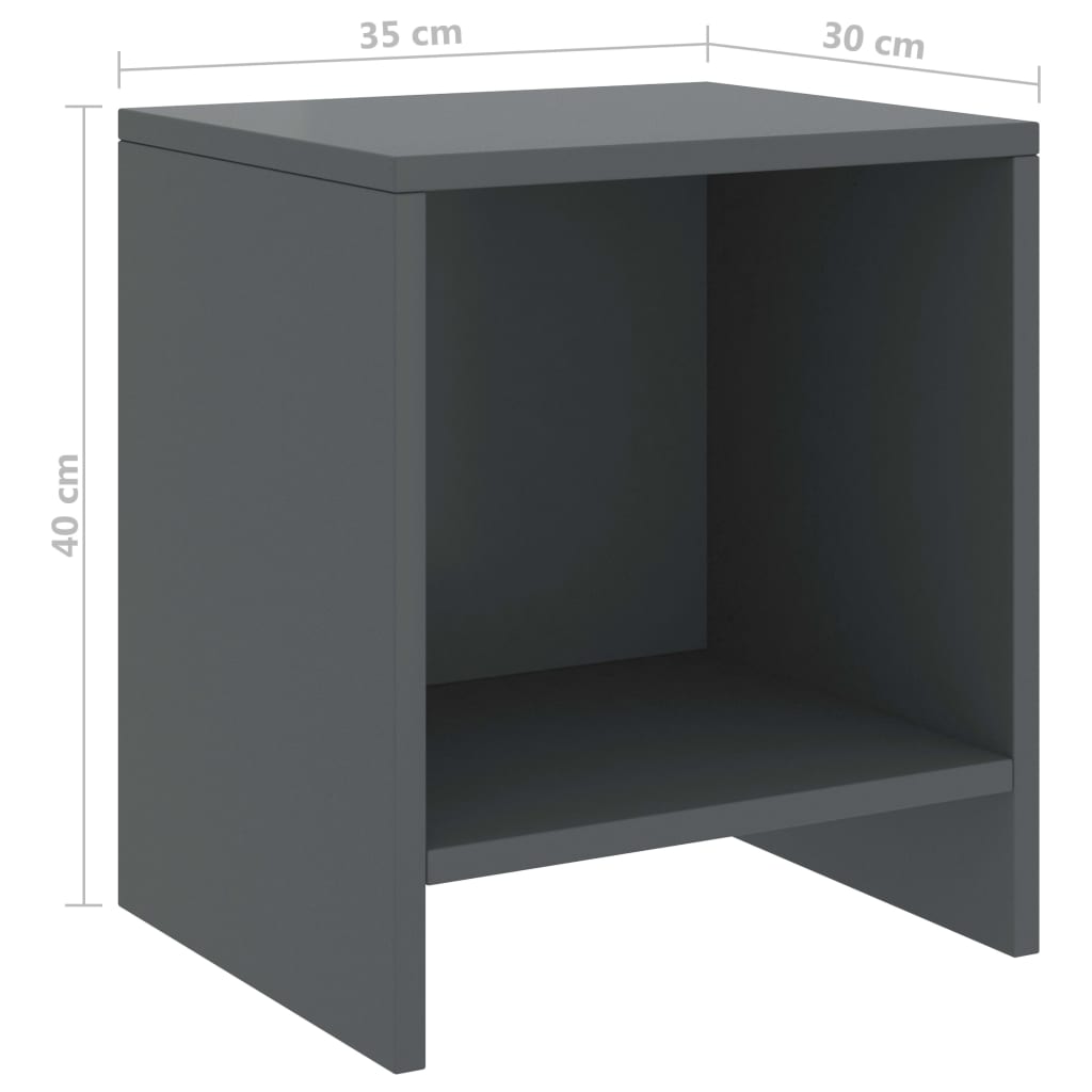 Nachttisch Dunkelgrau 35x30x40 cm Kiefer Massivholz