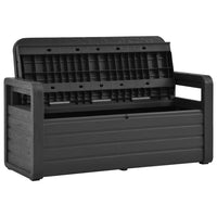 Thumbnail for Gartenbank mit Stauraum 132,5 cm Kunststoff Anthrazit