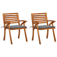 Thumbnail for Garten-Essstühle mit Kissen 2 Stk. Massivholz Akazie