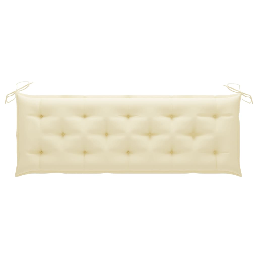 3-Sitzer-Gartenbank mit Auflage 150 cm Grau Eukalyptusholz