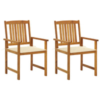Thumbnail for Gartenstühle mit Kissen 2 Stk. Massivholz Akazie