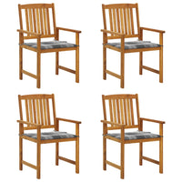 Thumbnail for Gartenstühle mit Kissen 4 Stk. Massivholz Akazie