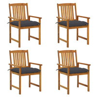 Thumbnail for Gartenstühle mit Kissen 4 Stk. Massivholz Akazie