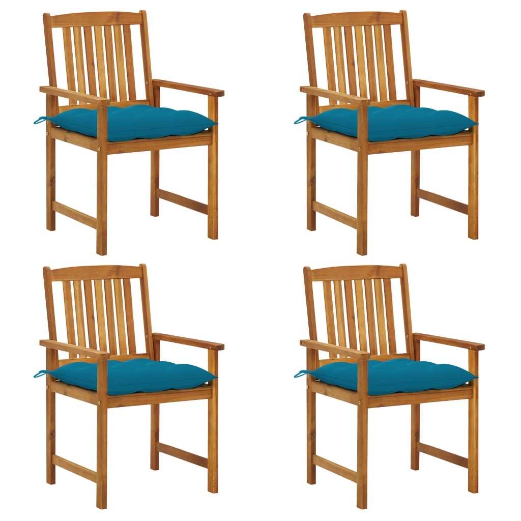 Gartenstühle mit Kissen 4 Stk. Massivholz Akazie