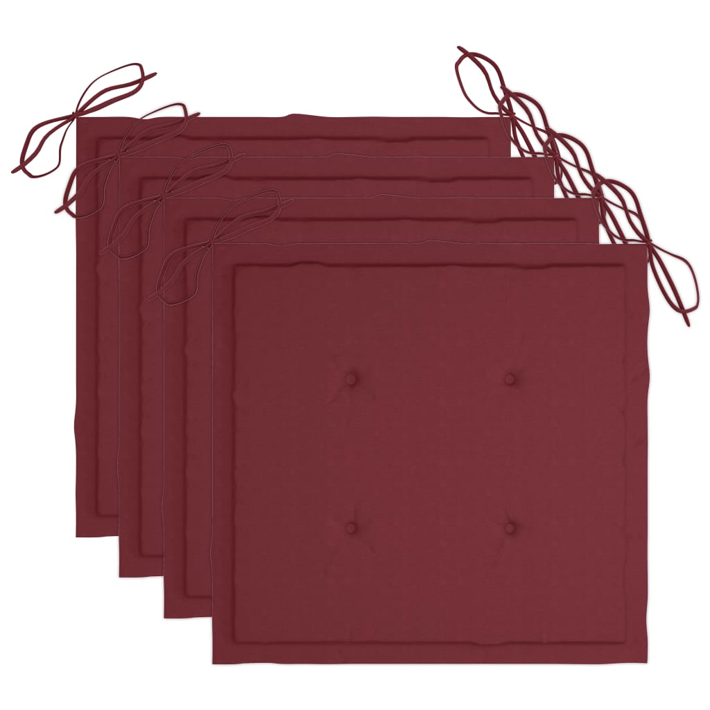 Gartenstühle mit Kissen 4 Stk. Grau Massivholz Akazie