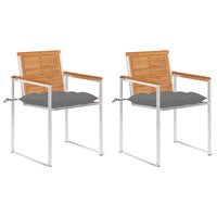 Thumbnail for Gartenstühle mit Kissen 2 Stk. Massivholz Akazie und Stahl