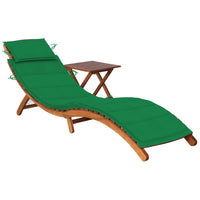 Thumbnail for Sonnenliege mit Tisch und Auflage Massivholz Akazie