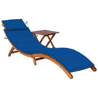 Thumbnail for Sonnenliege mit Tisch und Auflage Massivholz Akazie