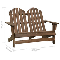 Thumbnail for 2-Sitzer Adirondack-Gartenbank Massivholz Tanne Braun