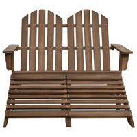 Thumbnail for 2-Sitzer Adirondack-Gartenbank mit Fußstütze Tannenholz Braun