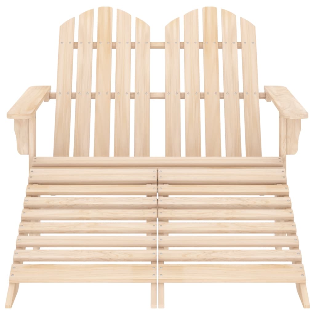 2-Sitzer Adirondack-Gartenbank mit Fußstütze Tannenholz