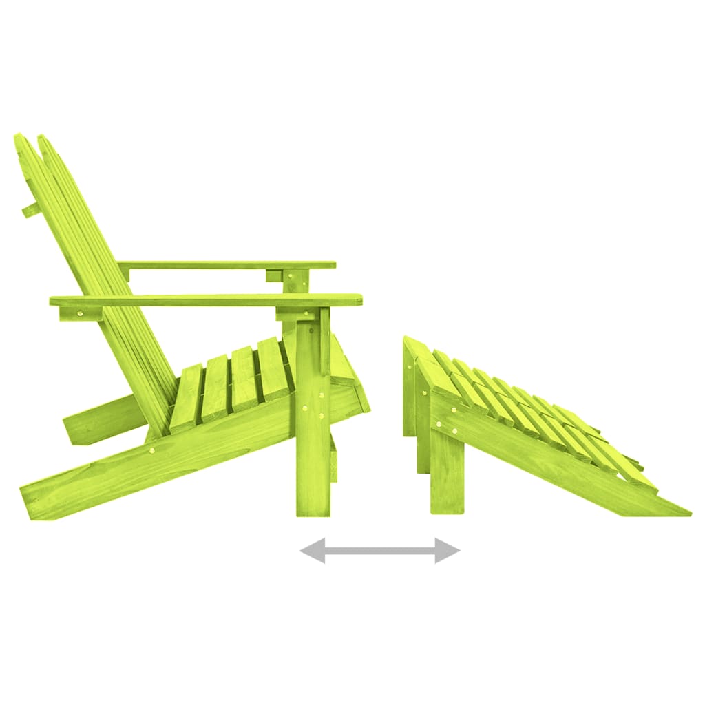 2-Sitzer Adirondack-Gartenbank mit Fußstütze Tannenholz Grün