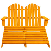 Thumbnail for 2-Sitzer Adirondack-Gartenbank mit Fußstütze Tannenholz Orange