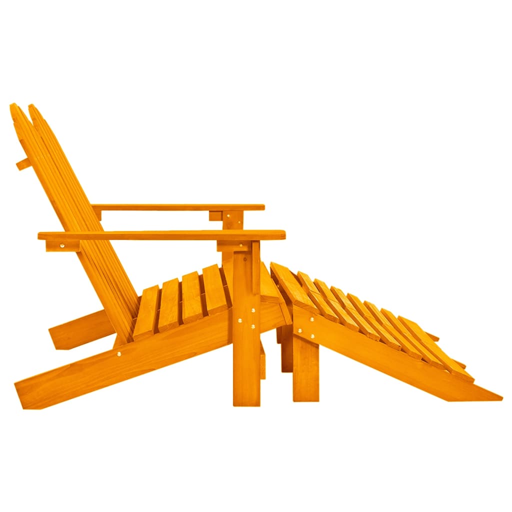 2-Sitzer Adirondack-Gartenbank mit Fußstütze Tannenholz Orange