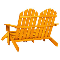 Thumbnail for 2-Sitzer Adirondack-Gartenbank mit Fußstütze Tannenholz Orange