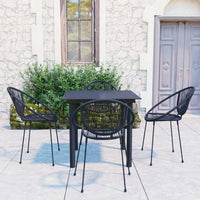 Thumbnail for 5-tlg. Garten-Essgruppe PVC Rattan Schwarz