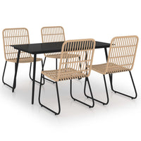 Thumbnail for 5-tlg. Garten-Essgruppe Poly Rattan und Glas