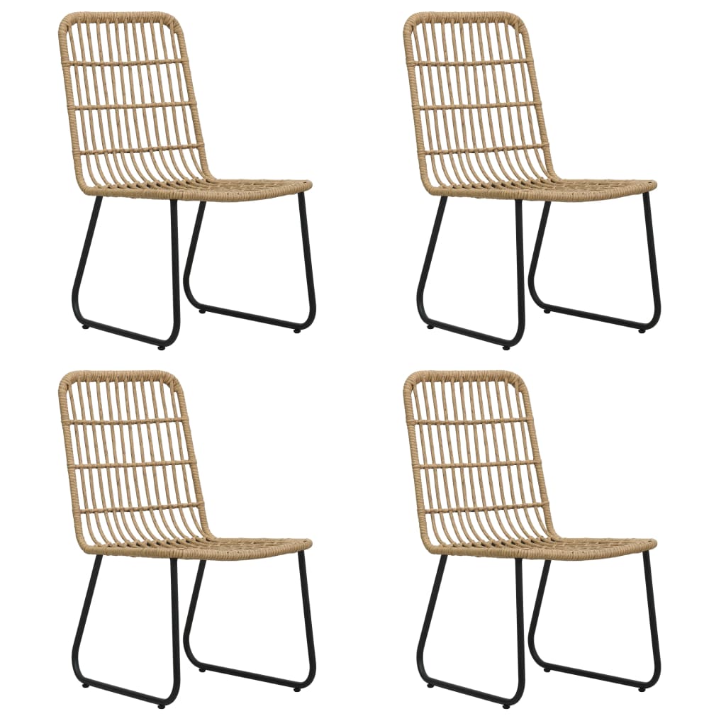 5-tlg. Garten-Essgruppe Poly Rattan und Glas