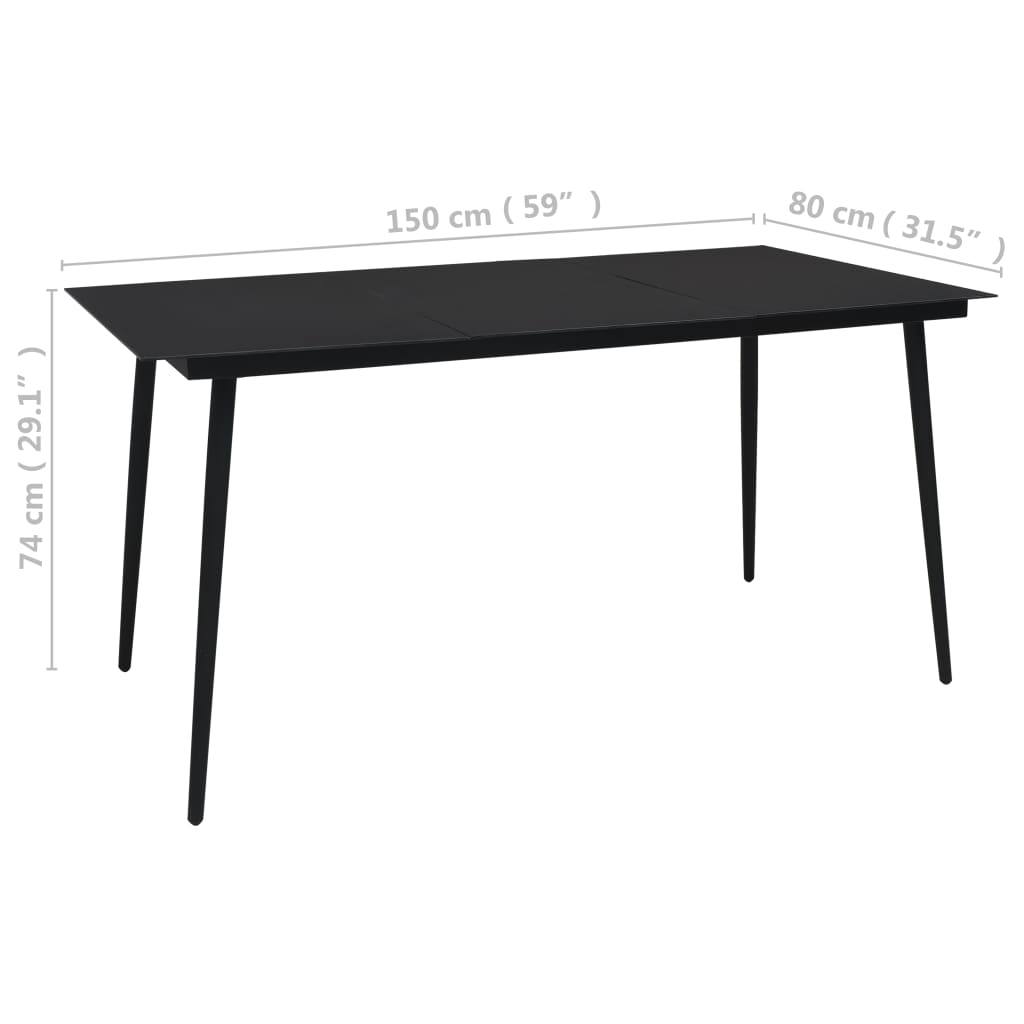 5-tlg. Garten-Essgruppe Poly Rattan und Glas