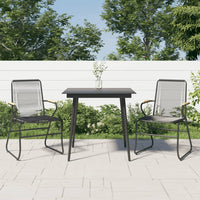 Thumbnail for 3-tlg. Garten-Essgruppe Schwarz PVC Rattan
