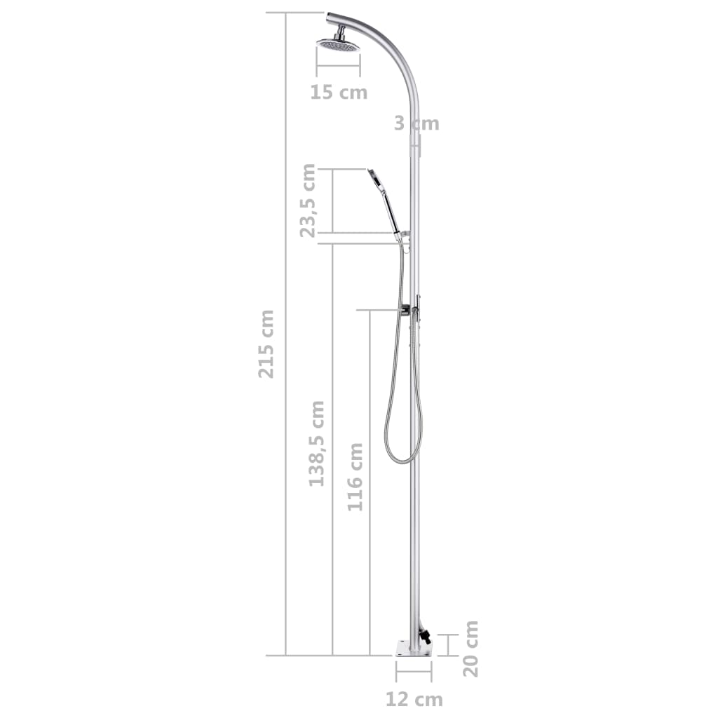 Gartendusche 215 cm Aluminium