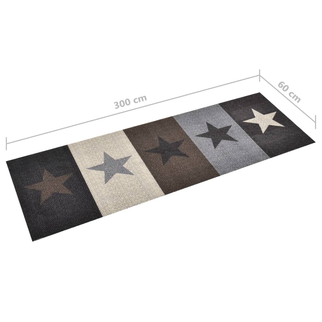 Küchenteppich Waschbar Sterne 60x300 cm