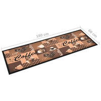 Thumbnail for Küchenteppich Waschbar Kaffee Braun 60x180 cm